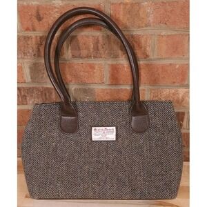 Harris Tweed Glen Appin Scotland Bag Gray Wool Herringbone